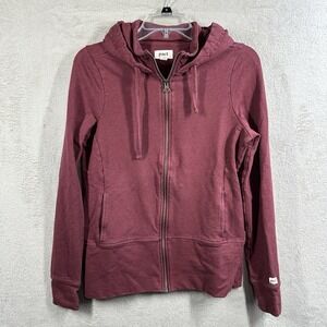 Pact Full Zip Hooded Sweatshirt Women's S Sustainable Organic Burgundy